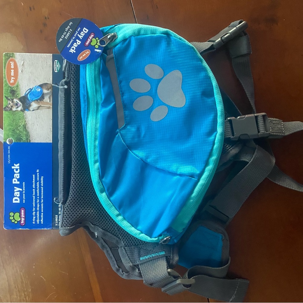 Top Paw Blue and Green Dog Day Pack